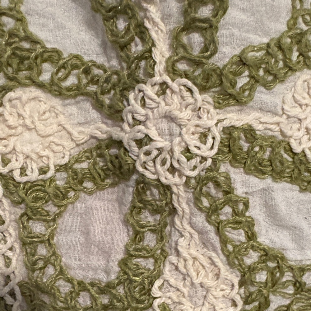 Solitaire Green and Cream Floral Crochet Blouse - Picture 7 of 7